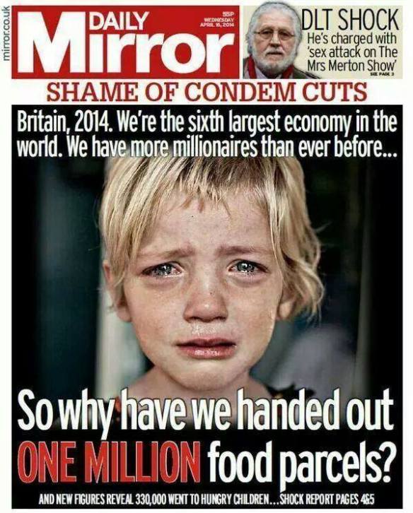 Poverty caused by UK government cuts. 
